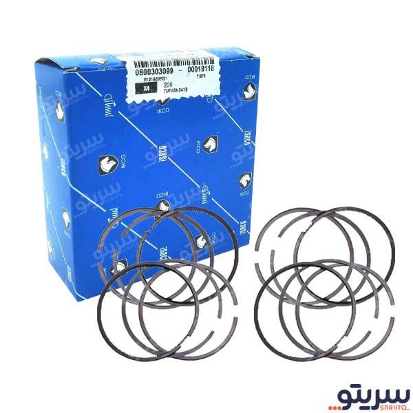  2_.رینگ پیستون پژو 206 تیپ 5 مدل 3099 برند ایساکو (دست 4 عددی)