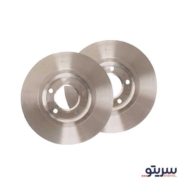  2_.دیسک ترمز چرخ جلو دنا پلاس توربو مدل 5 پیچ 6499 برند ایساکو (بسته 2 عددی)