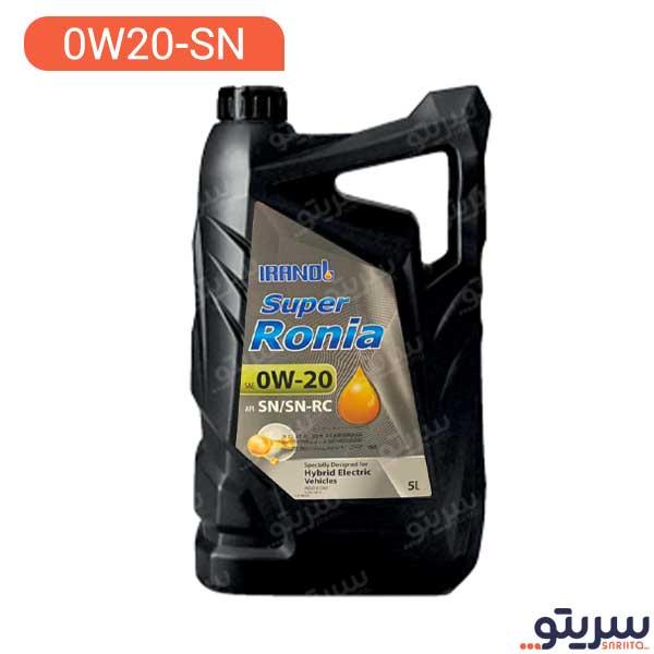 روغن موتور ایرانول مدل سوپر رونیا 0w20 حجم 5 لیتر