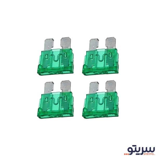 فیوز خودرو 30 آمپر مدل برند لنزو بسته 4 عددی