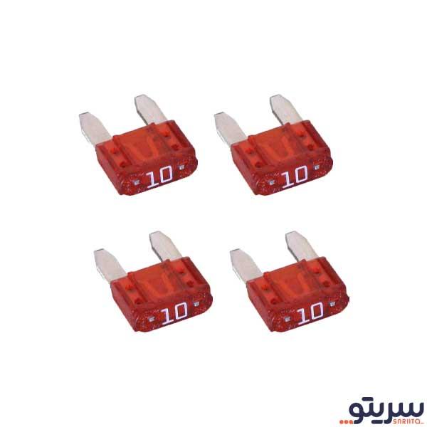 مینی فیوز خودرو 10 آمپر مدل MF10 برند لنزو بسته 4 عددی